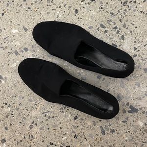 Thierry Rabotin Dream Black Microfiber Wedges Slip ons